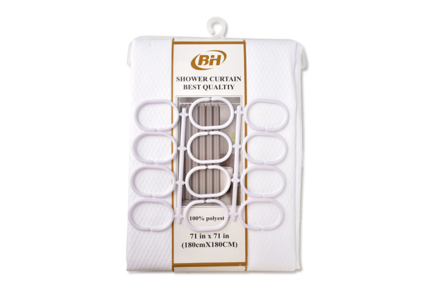 Rideau de Douche ZAC WHITE - 180x180cm - HTUA0740 - Bathlab By Mondex Rideau de Douche ZAC WHITE - 180x180cm - HTUA0740 - Bathlab By Mondex