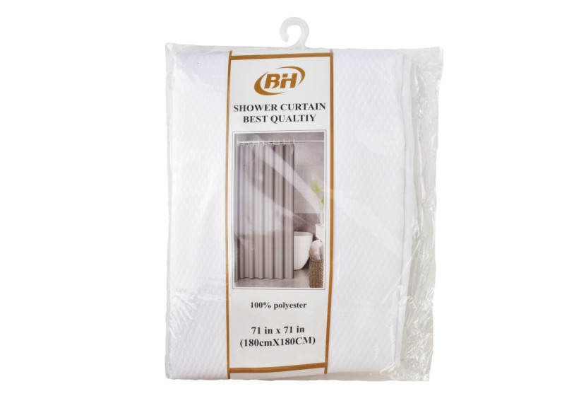 Rideau de Douche ZAC WHITE - 180x180cm - HTUA0740 - Bathlab By Mondex Rideau de Douche ZAC WHITE - 180x180cm - HTUA0740 - Bathlab By Mondex