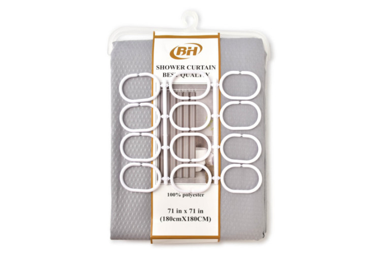 Rideau de Douche ZAC GREY - 180x180cm - HTUA0757 - Bathlab By Mondex