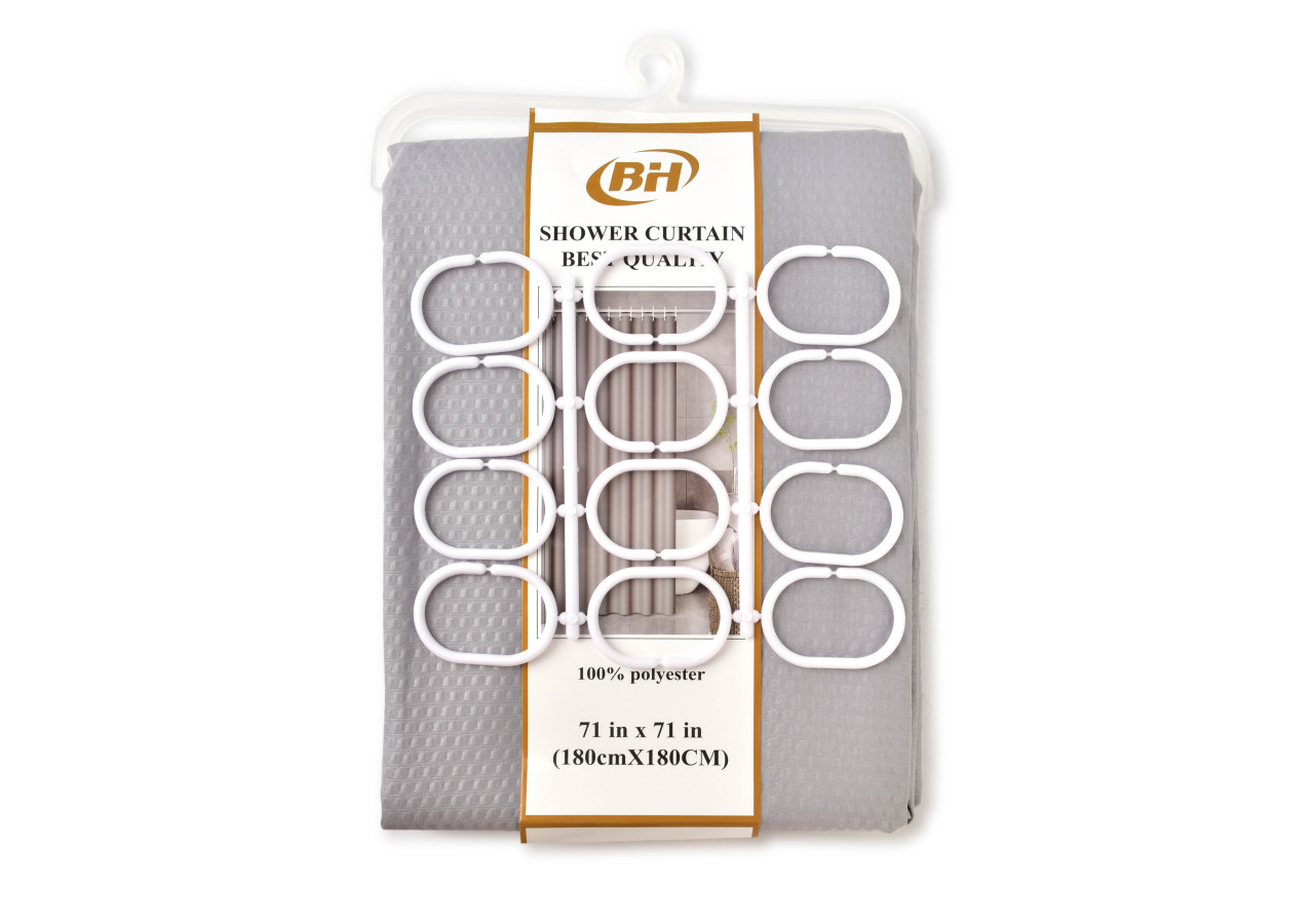 Rideau de Douche ZAC GREY - 180x180cm - HTUA0757 - Bathlab By Mondex