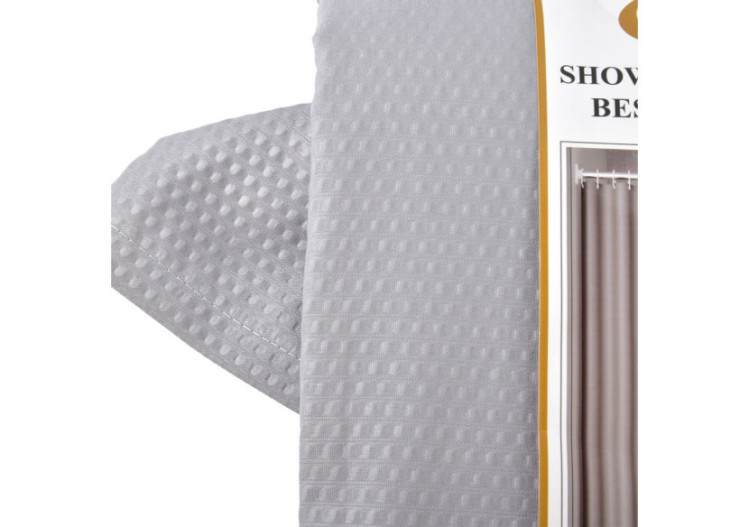 Rideau de Douche ZAC GREY - 180x180cm - HTUA0757 - Bathlab By Mondex 2