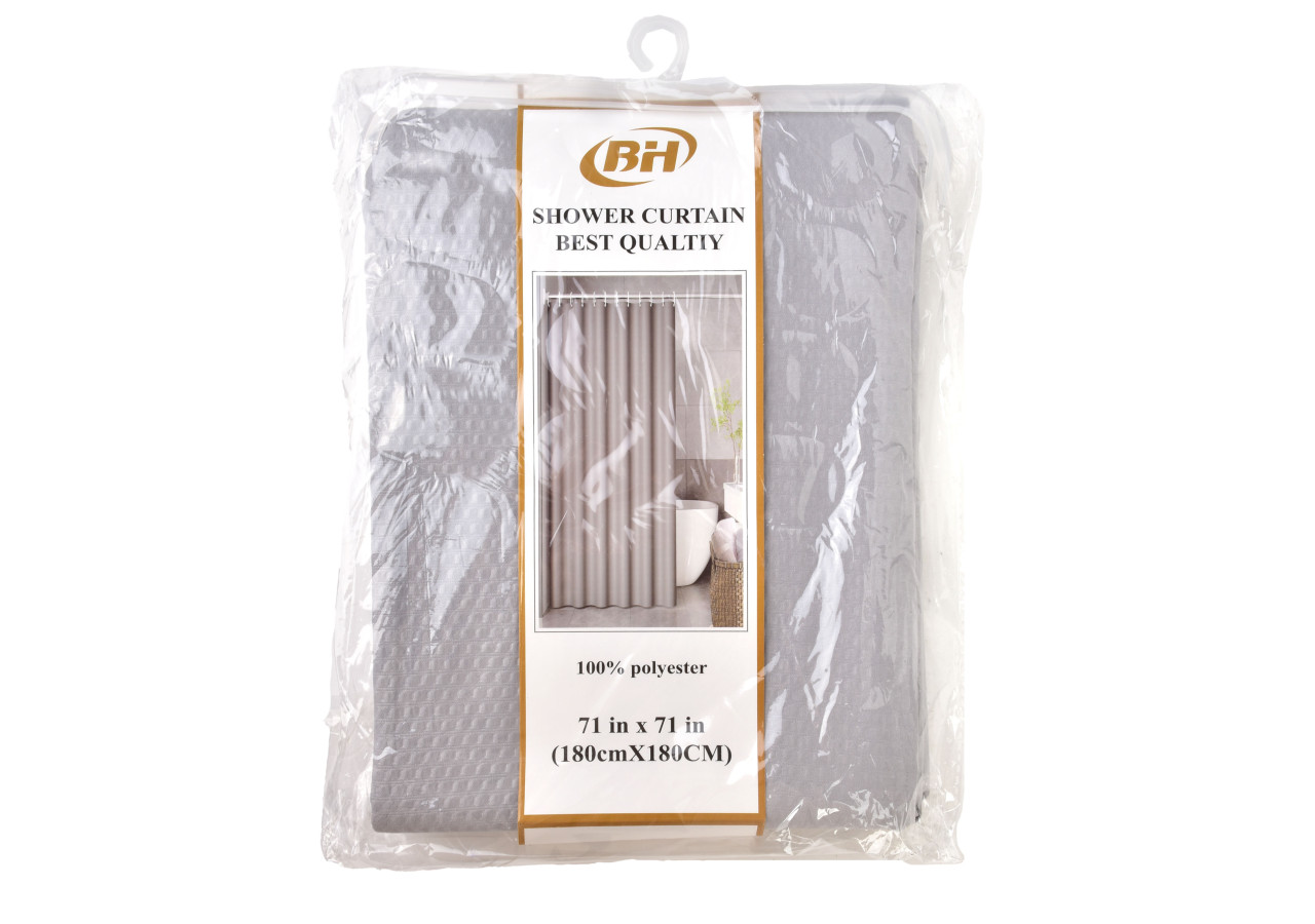 Rideau de Douche ZAC GREY - 180x180cm - HTUA0757 - Bathlab By Mondex