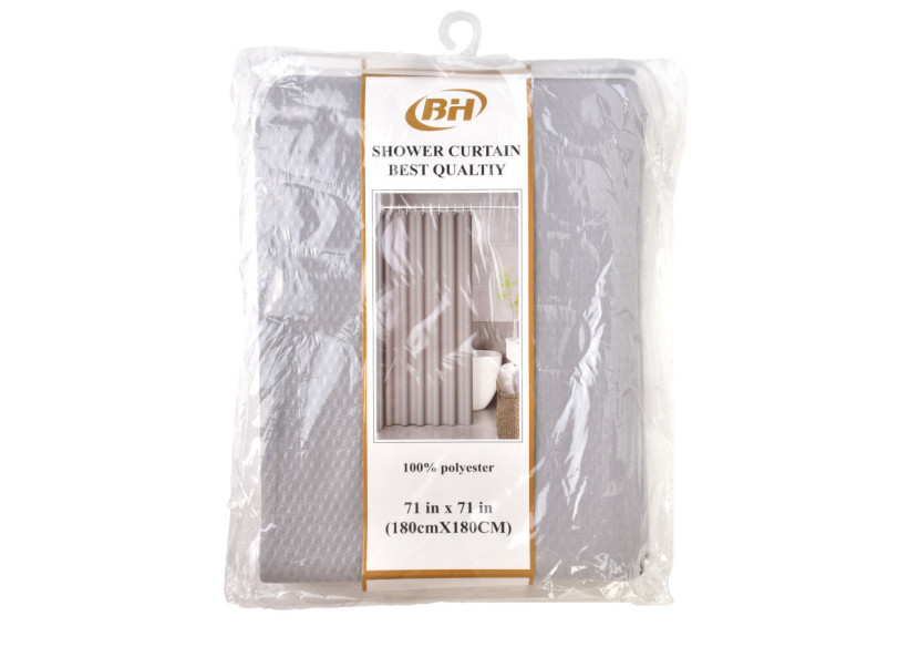 Rideau de Douche ZAC GREY - 180x180cm - HTUA0757 - Bathlab By Mondex Rideau de Douche ZAC GREY - 180x180cm - HTUA0757 - Bathlab By Mondex