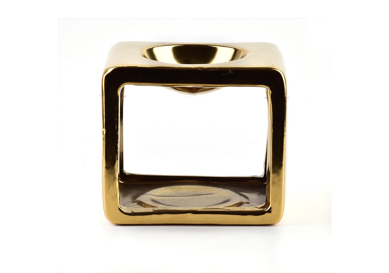 Brûleur d'huiles essentielles doré - Céramique 9,5x7,5xh8,5cm - HTTP3282 - Mondex