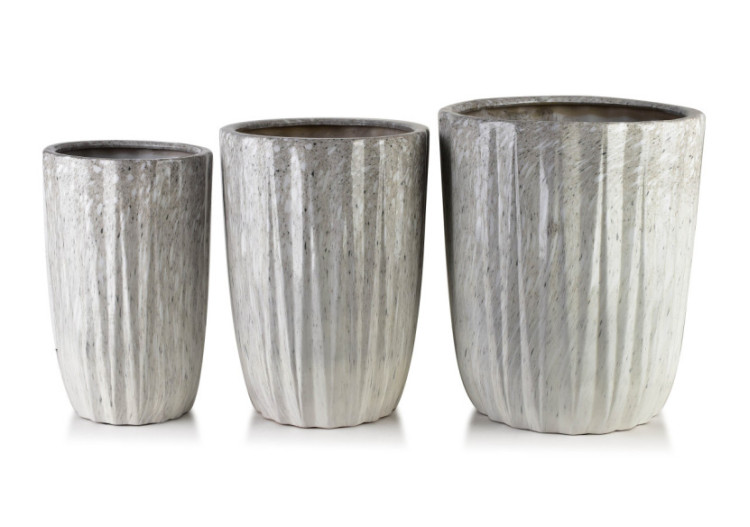 Ensemble NEVA MARBLE - 3 Pots de Fleurs 39.5x39.5x48.5/31.5x31.5x44.5/24.5x24.5x41.5cm - HTYE2639 - Mondex