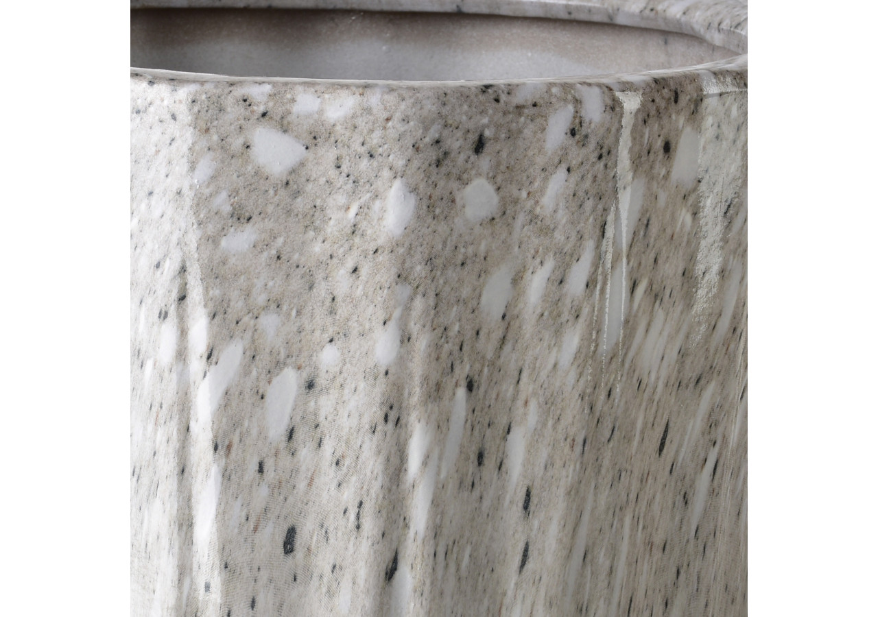 Ensemble NEVA MARBLE - 3 Pots de Fleurs 39.5x39.5x48.5/31.5x31.5x44.5/24.5x24.5x41.5cm - HTYE2639 - Mondex