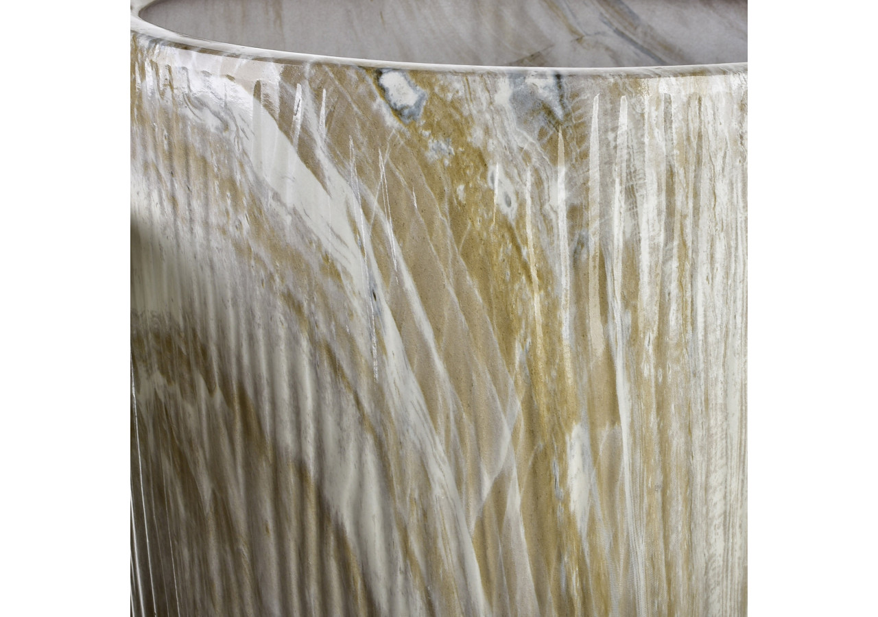 Lot de 3 Cache-Pots NEVA MARBLE - 37x37x47cm, 30x30x43cm et 24x24x40cm - HTYE2707 - Mondex