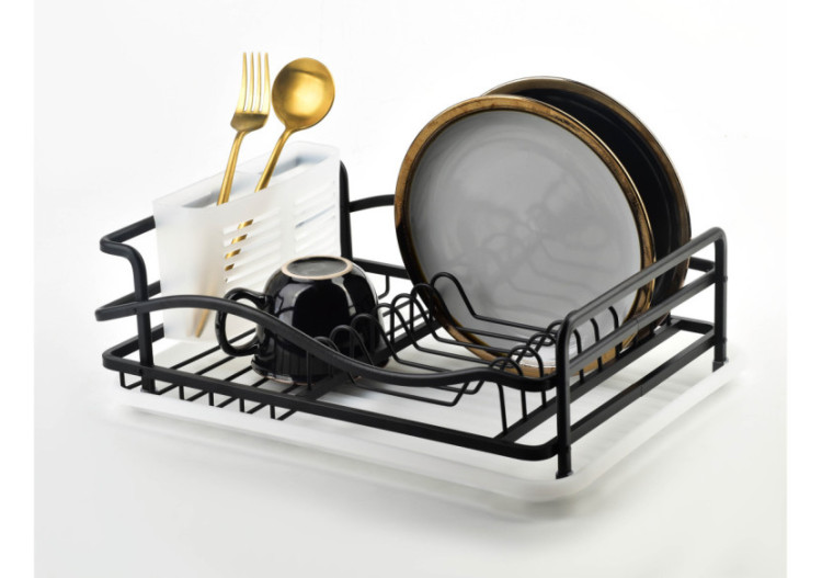 Égouttoir BASIC KITCHEN - Design en acier noir 36x26x10,5cm - HTXA2015-CX - Cookini By Mondex 2