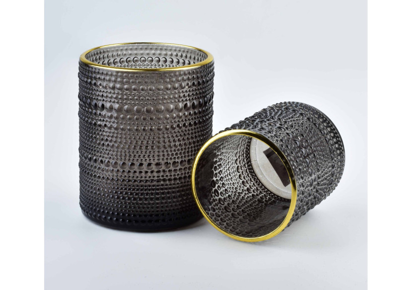 Bougeoir RITA GREY - Verre, 10 x 12,5 cm - HTID1117 - Mondex