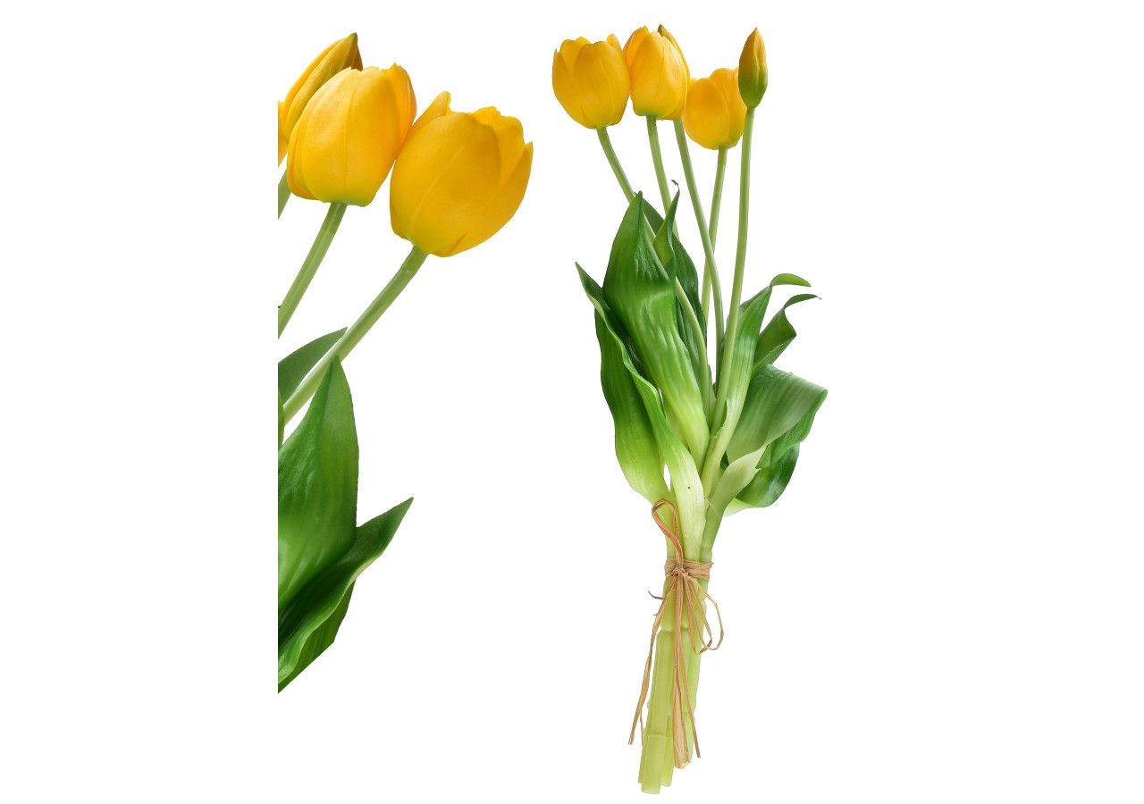 Bouquet VIRIDIS - 5 tulipes artificielles 40 cm - HTUA0429 - Mondex