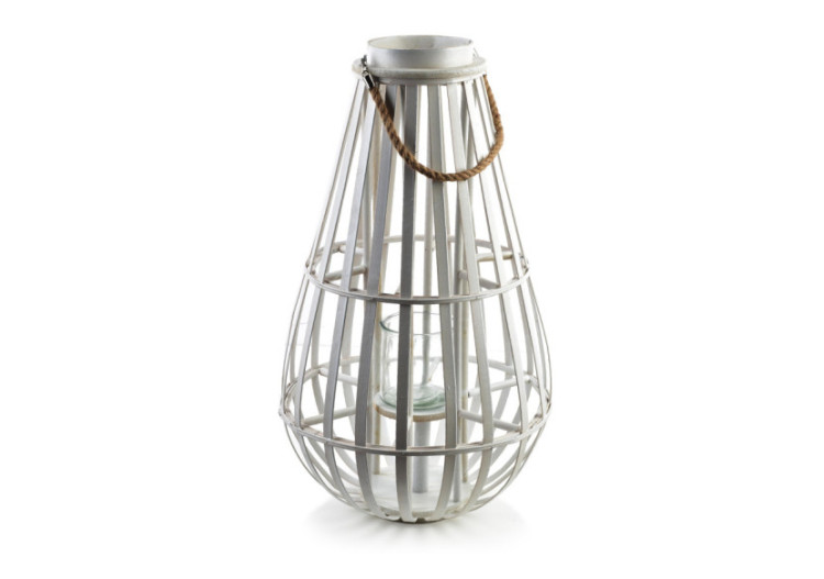 Lampion LUCIE WHITE - Osier h72cm - HTO8187-PROM - Mondex