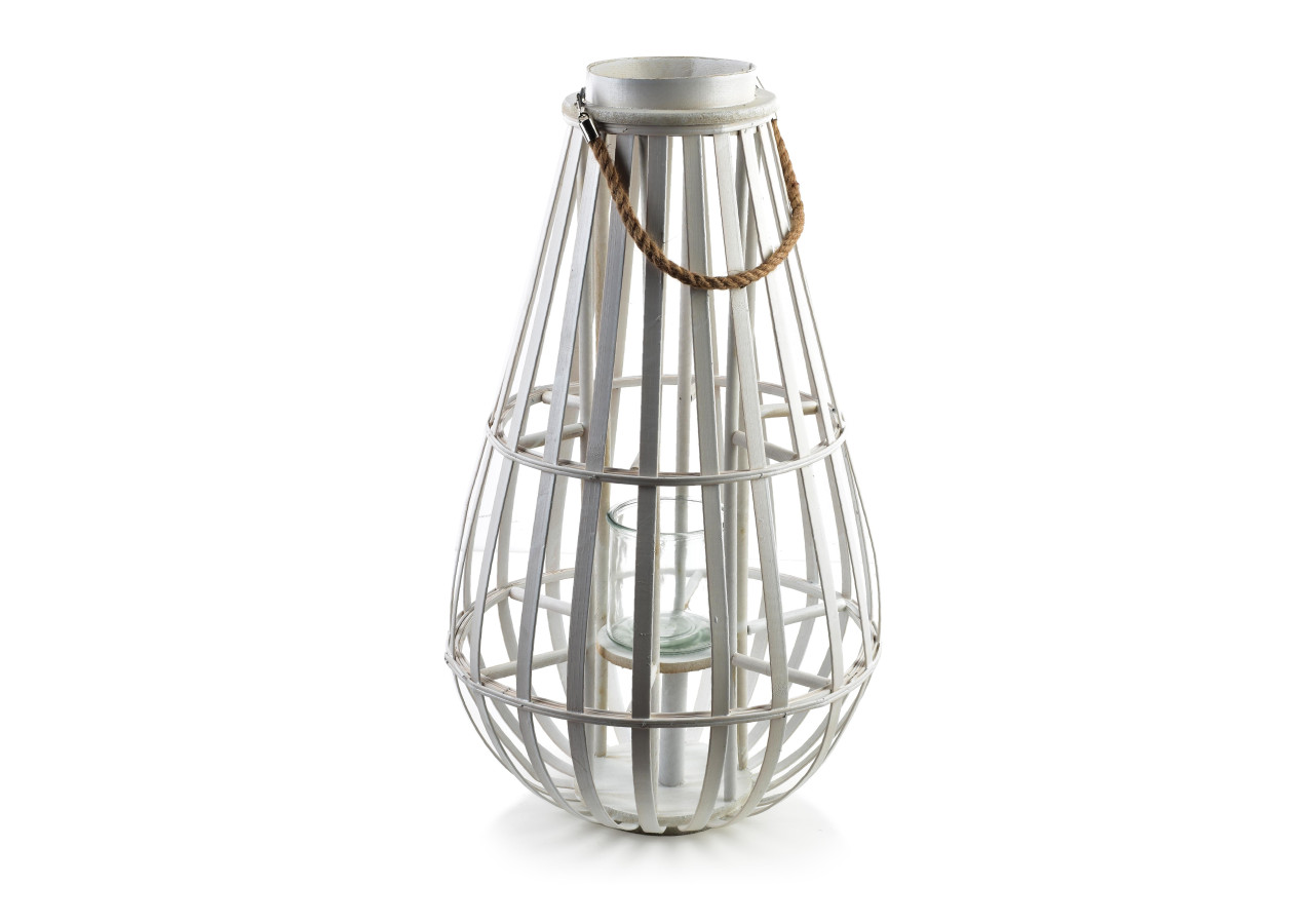 Lampion LUCIE WHITE - Osier h72cm - HTO8187-PROM - Mondex