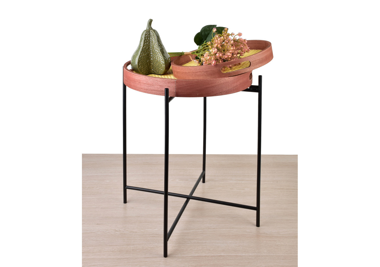 Table LAMMY - Ensemble avec plateau 38xh48cm et 30cm - HTYK7147-SR - Mondex