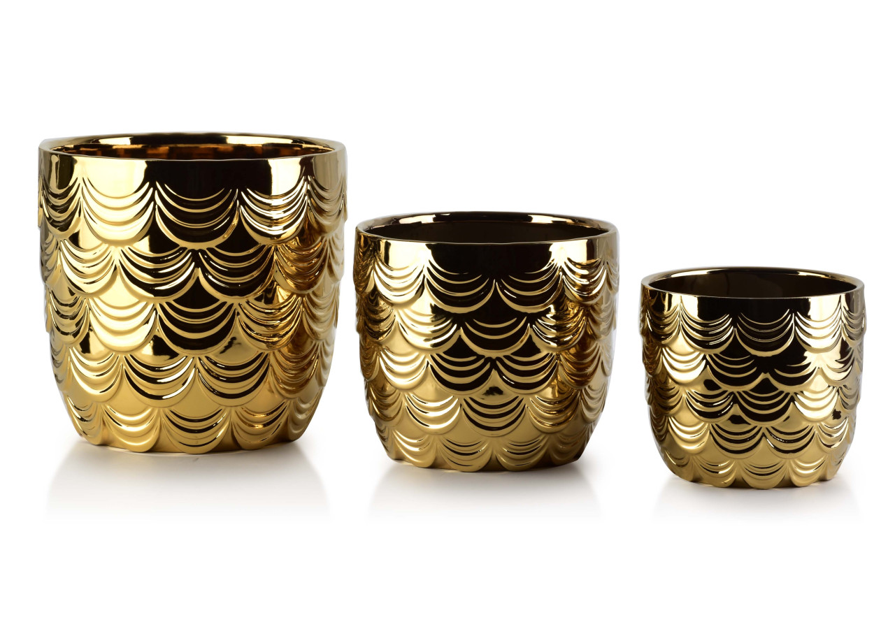 Ensemble de pots NEVA - 3 pots en différentes tailles, design moderne - HTYE2564-PROM - Mondex