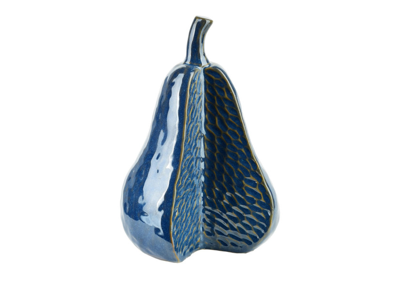 Figurine SAGGIO PEAR - Design élégant 13,5x12x21cm en bleu marine - HTTS1730 - Mondex