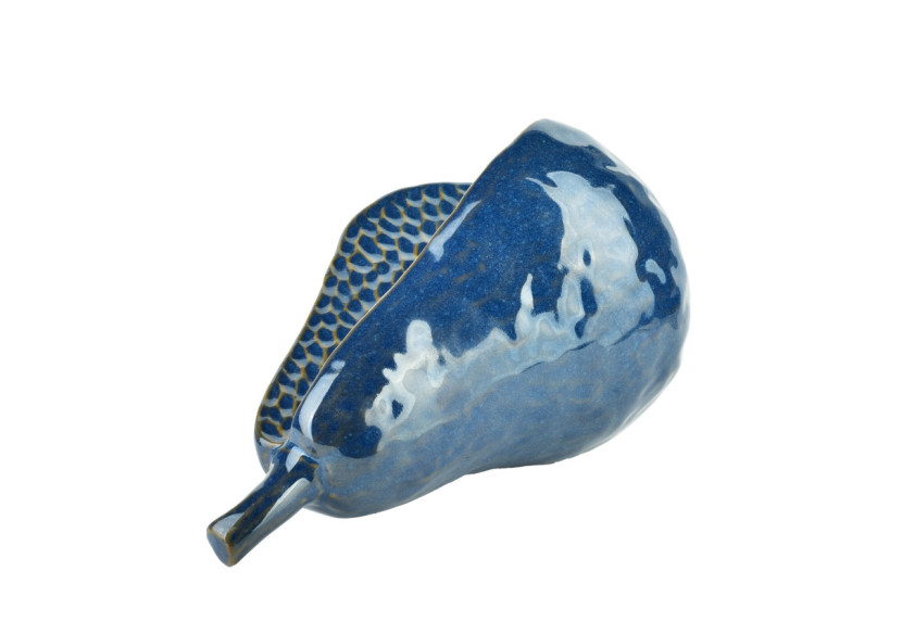 Figurine SAGGIO PEAR - Design élégant 13,5x12x21cm en bleu marine - HTTS1730 - Mondex