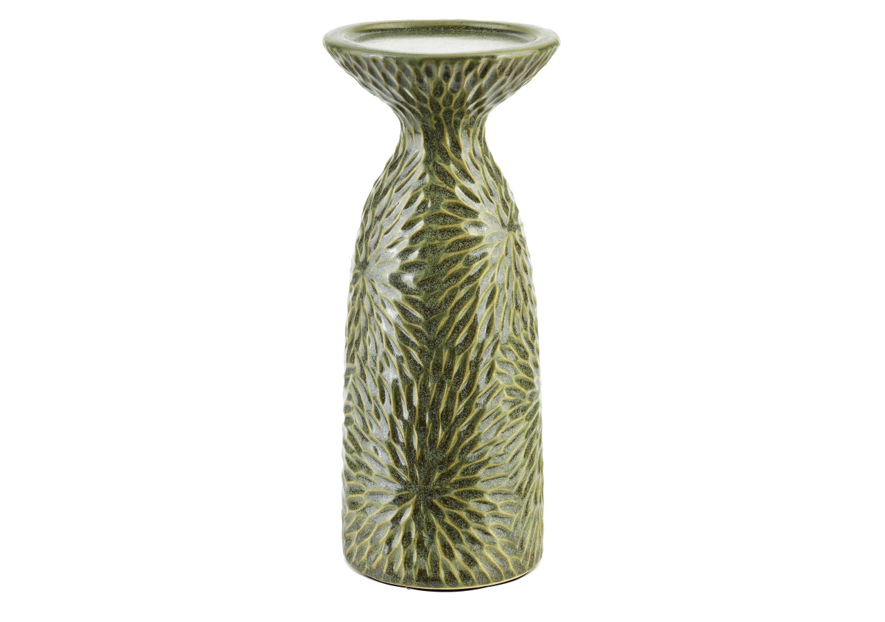 YARINE GREEN - Bougeoir raffiné 11x10x25,5cm - HTTS1969 - Mondex