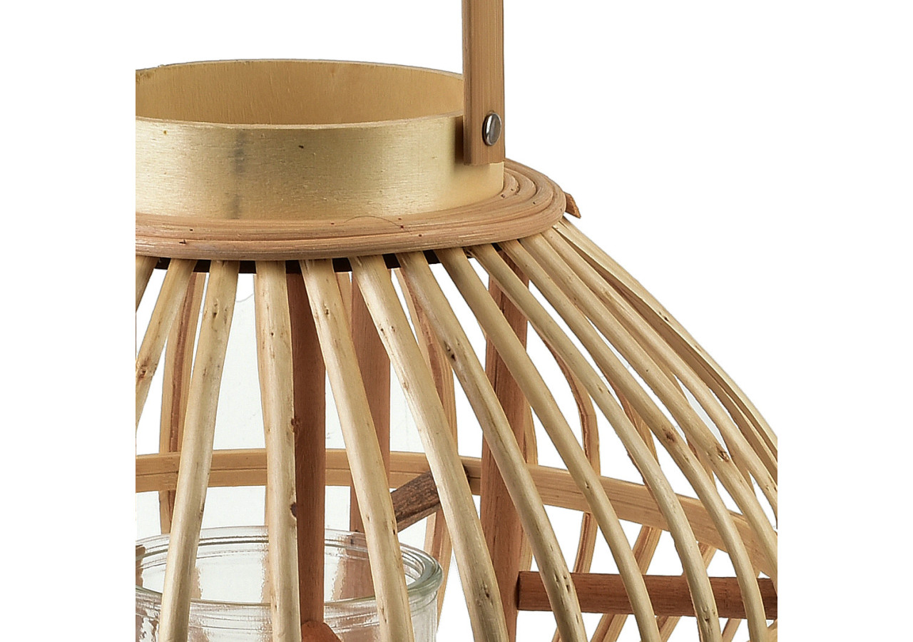Lampion LUCIE NATURAL - 32x27cm pour une décoration authentique - HTO2881 - Mondex