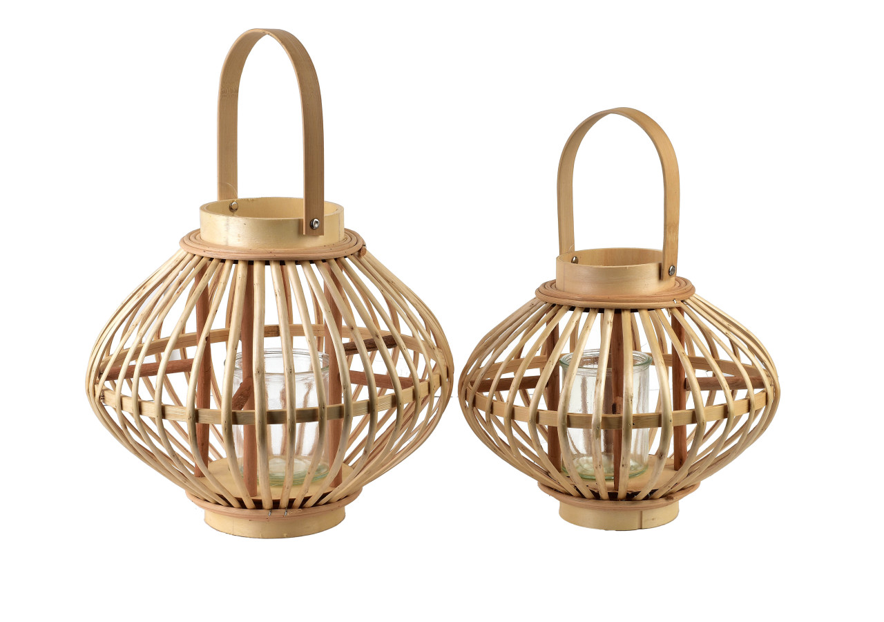 Lampion LUCIE NATURAL - 27x22cm pour une ambiance naturelle - HTO2898 - Mondex