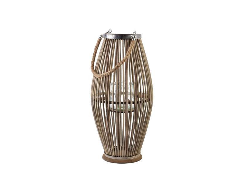 Lampion LUCIE GREY - 24x50cm pour une ambiance stylée - HTO2935 - Mondex