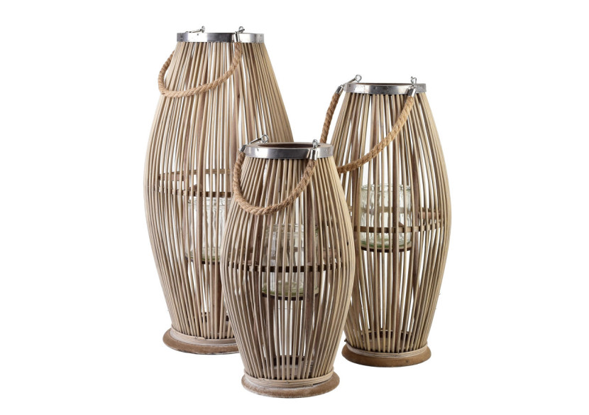 Lampion LUCIE GREY - 24x50cm pour une ambiance stylée - HTO2935 - Mondex