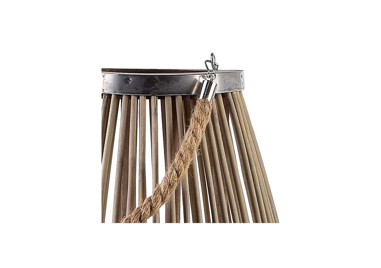 Lampion LUCIE GREY - 24x50cm pour une ambiance stylée - HTO2935 - Mondex