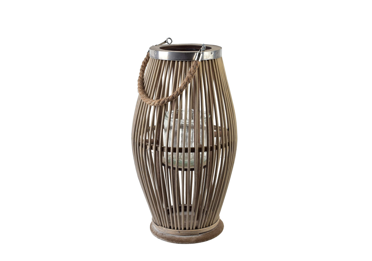 Lampion LUCIE GREY - 22x40cm pour une ambiance chaleureuse - HTO2942 - Mondex