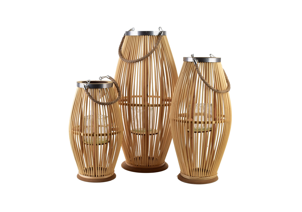 Lampion LUCIE NATURAL - 29 x 59 cm, volume et style - HTO2980 - Mondex