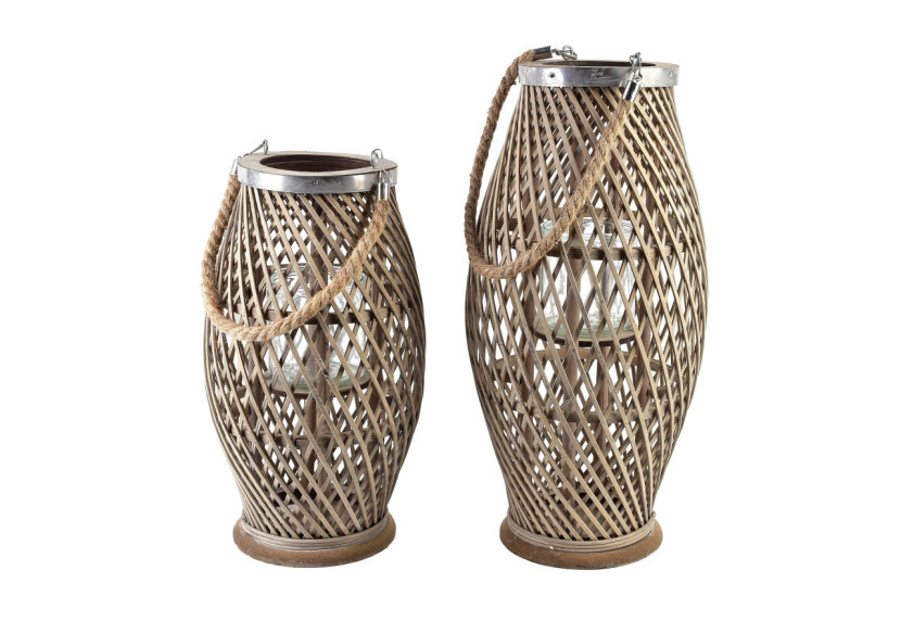 Lampion LUCIE GREY - 23 x 48 cm, allure moderne - HTO3017 - Mondex