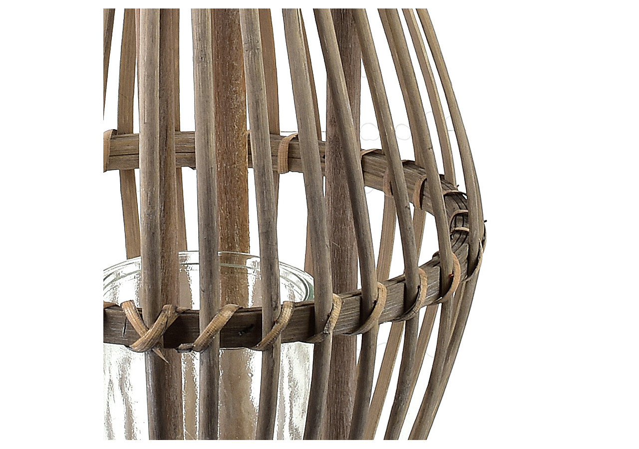 Lampion LUCIE GREY - 19 x 28 cm compact et chic - HTO3048 - Mondex