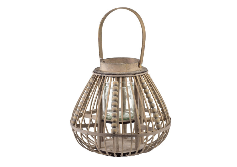 Lampion LUCIE GREY - 30 x 28 cm en style gris moderne - HTO3055 - Mondex