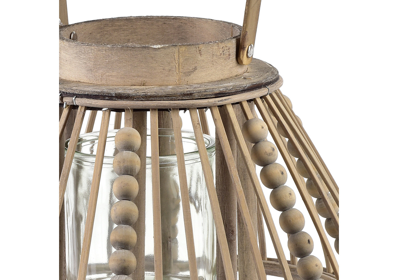 Lampion LUCIE GREY - 30 x 28 cm en style gris moderne - HTO3055 - Mondex