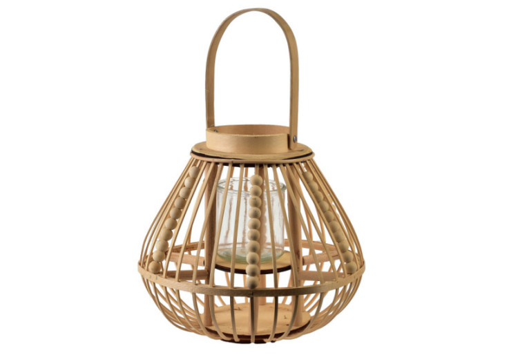 Lampion LUCIE NATURAL - 30 x 28 cm en style naturel - HTO3062 - Mondex