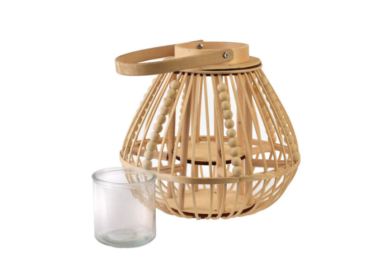 Lampion LUCIE NATURAL - 30 x 28 cm en style naturel - HTO3062 - Mondex 2