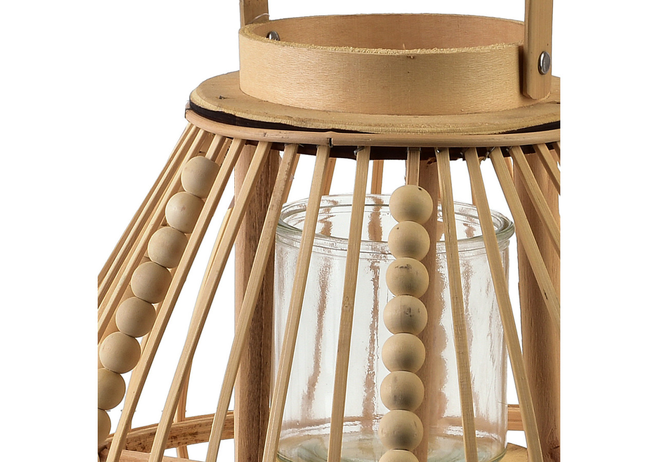 Lampion LUCIE NATURAL - 30 x 28 cm en style naturel - HTO3062 - Mondex