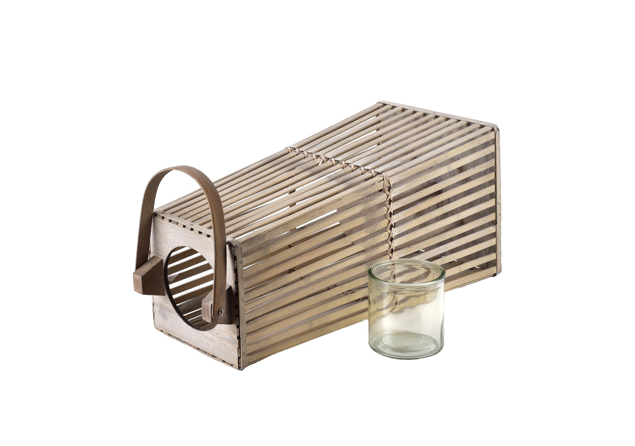 Lampion LUCIE GREY 26,5x57cm - Élégance intemporelle pour vos soirées - HTO3079 - Mondex