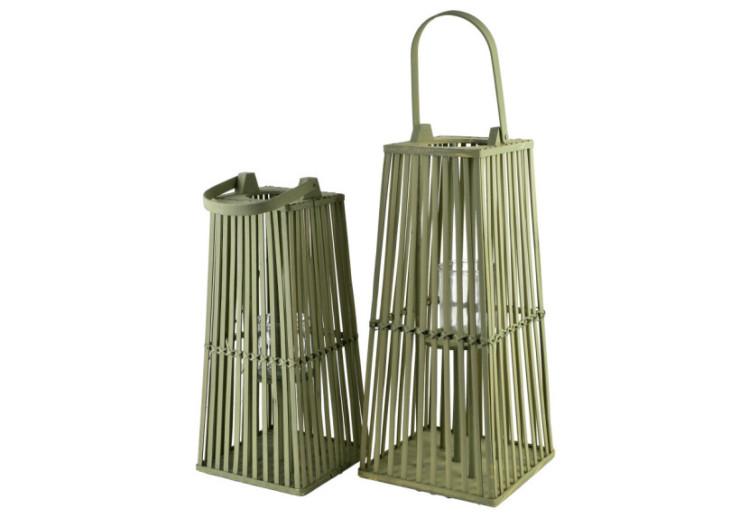 Lampion LUCIE GREEN 26,5x57cm - Ambiance vivante et colorée - HTO3093 - Mondex 2