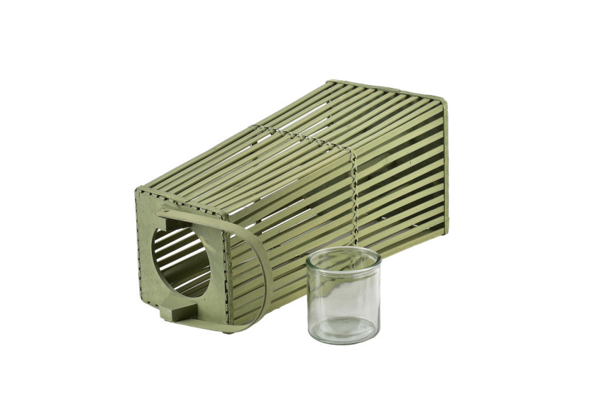 Lampion LUCIE GREEN 26,5x57cm - Ambiance vivante et colorée - HTO3093 - Mondex