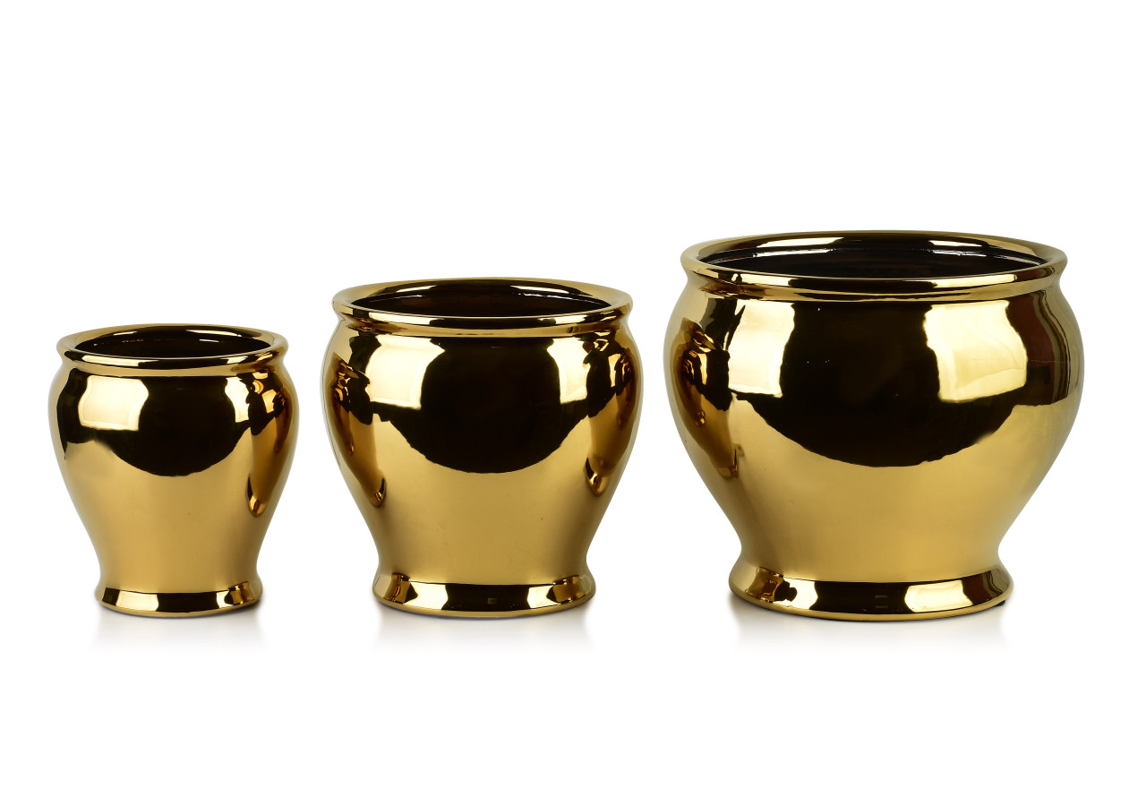 Ensemble de 3 pots NEVA GOLD - Tailles XL:33xh34, L:28xh26, M:19xh24 - HTYE4441 - Mondex