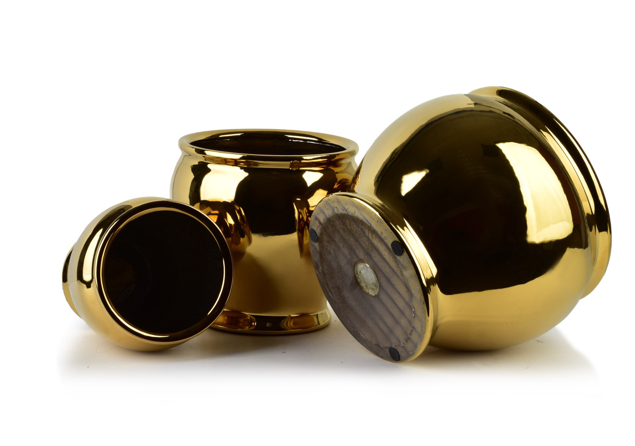 Ensemble de 3 pots NEVA GOLD - Tailles XL:33xh34, L:28xh26, M:19xh24 - HTYE4441 - Mondex
