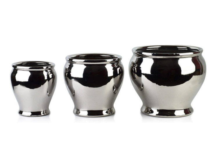 Ensemble de 3 pots NEVA SILVER - Tailles Xl:33xh32, L:26xh28, M:19xh24 - HTYE4489 - Mondex