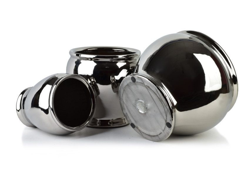 Ensemble de 3 pots NEVA SILVER - Tailles Xl:33xh32, L:26xh28, M:19xh24 - HTYE4489 - Mondex