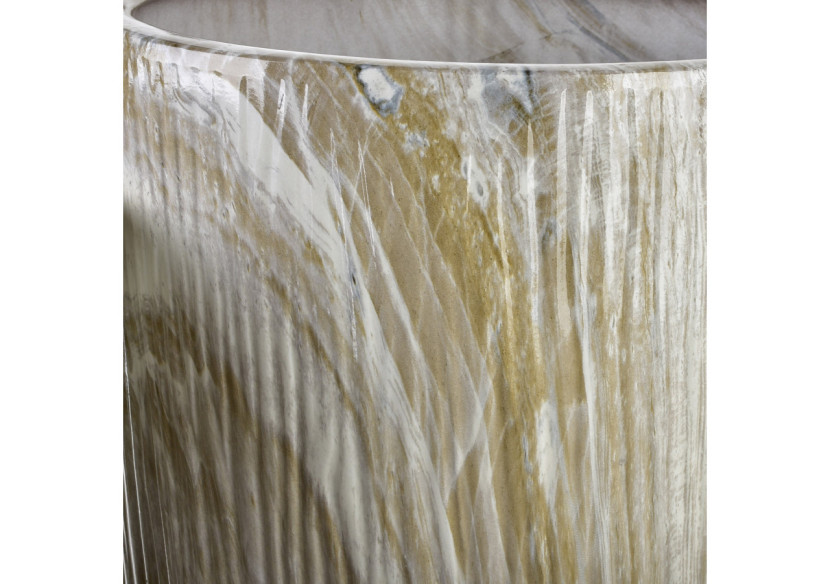 Ensemble de 3 pots NEVA MARBLE - Dimensions 37x37x47cm, 30x30x43cm, 24x24x40cm - HTYE4564 - Mondex