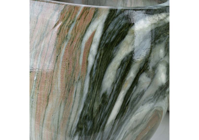 Ensemble de 3 pots NEVA MARBLE - Dimensions 37x37x29,5cm, 28x28x24cm, 20x20x19cm - HTYE4601 - Mondex