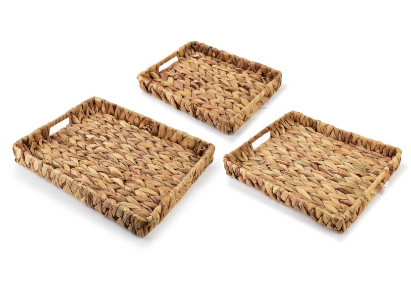 Set AMPARO - 3 plateaux avec poignées (39x31x5 / 35x27x4,5 / 31x23x4 cm) - HIWB6018 - Mondex