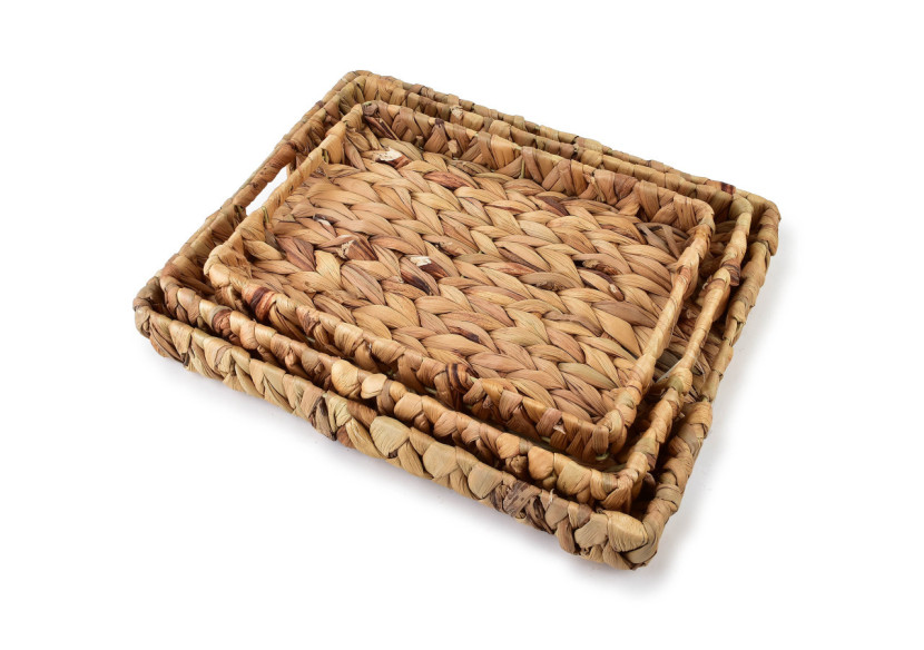 Set AMPARO - 3 plateaux avec poignées (39x31x5 / 35x27x4,5 / 31x23x4 cm) - HIWB6018 - Mondex