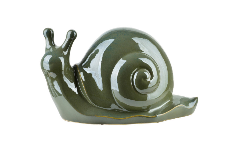 Figurine MAVE VERTE - Limace en céramique 34,5x18x19,5cm - HTC7350 - Mondex