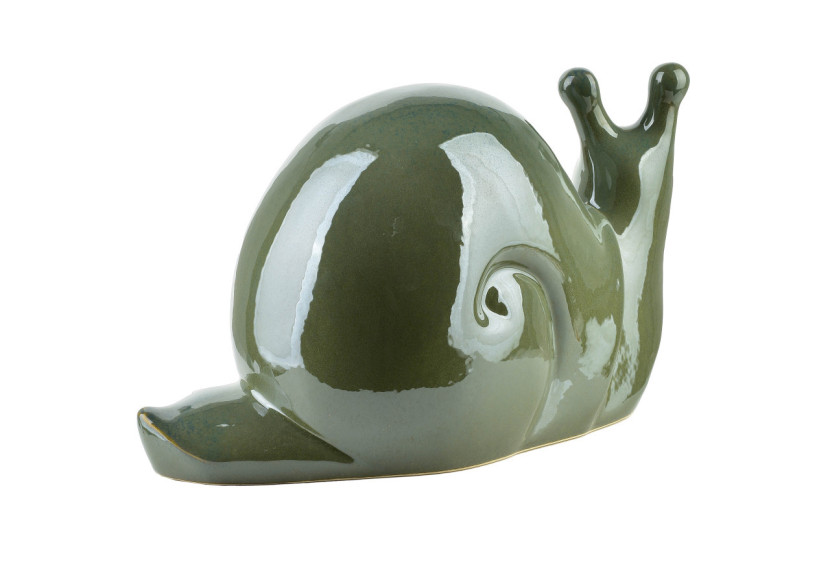 Figurine MAVE VERTE - Limace en céramique 34,5x18x19,5cm - HTC7350 - Mondex