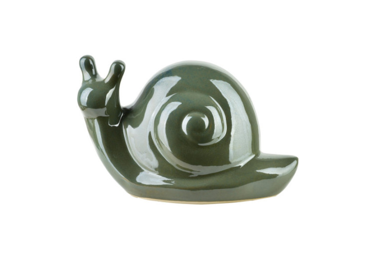 Figurine MAVE VERTE - Limace en céramique 25x14,5x15cm - HTC7374 - Mondex
