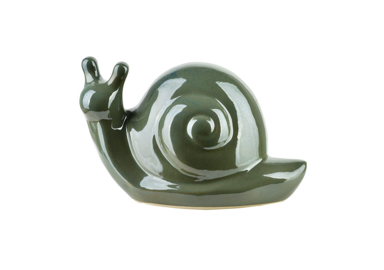 Figurine MAVE VERTE - Limace en céramique 25x14,5x15cm - HTC7374 - Mondex